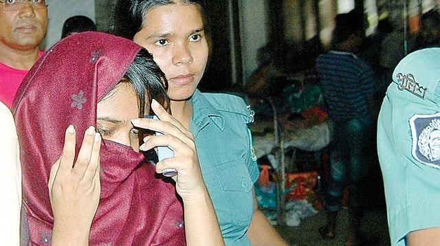 A Dhaka court on Tuesday took the charge sheet against Oishi Rahman into cognizance in the case of murdering her parents. Photo: Prothom ALo