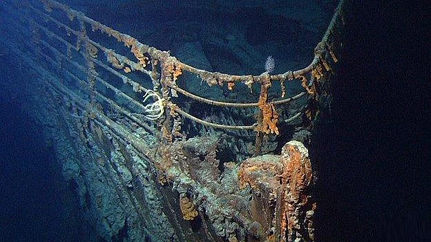 The wreck of the Titanic now lies at a depth of 3,800 m (12,500ft). Photo: BBC