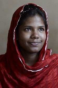 Bangladeshi garment worker Reshma Akter, who rescued after 17 days from the collapsed Rana Plaza building, poses for a photograph at her sister's house in Saver on the outskirts of Dhaka on Wednesday. Photo: AFP