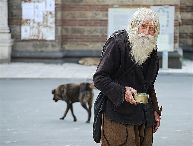 'Grandpa' Dobri has been begging on the streets of Sofia for over 20 years. Photo: AFP