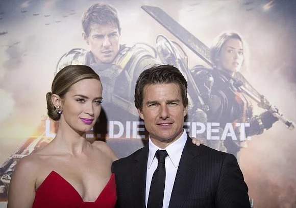 Cast members Emily Blunt and Tom Cruise arrive for the premiere of ''Edge of Tomorrow'' in New York May 28, 2014. The movie premiered in three countries in one day. Photo: Reuters