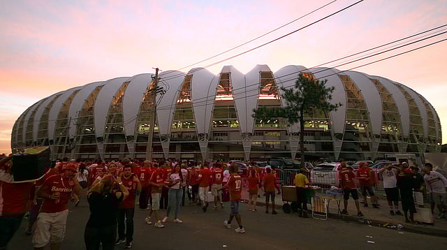General view of the Beira-Rio Stadium during its inauguration, in Porto Alegre, Rio Grande do Sul, Brazil on April 5, 2014. The Beira Rio Stadium is one of the stadiums which will host FIFA World Cup Brazil 2014 matches. Photo: AFP