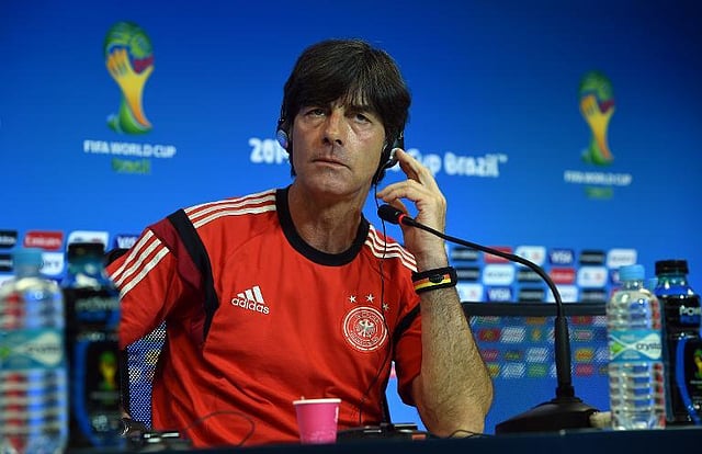 Germany's coach Joachim Loew attends a press conference at the Fonte Nova Arena in Salvador on June 15, 2014 on the eve of the Group G football match between Germany and Portugal in the 2014 FIFA World Cup in Brazil. Photo: AFP