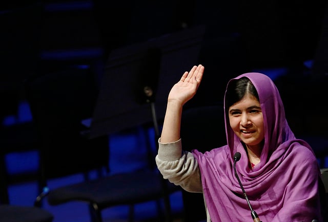 File photo of Pakistani schoolgirl activist Malala Yousafzai speaking during the Women of the World Festival (WOW) at the Southbank Centre in London on August 18, 2014. Reuters