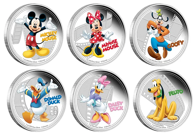 A combo Disney characters on coins as the Pacific nation of Niue has released new coins with images of Disney characters on one side and Queen Elizabeth II on the other. Photo: AFP