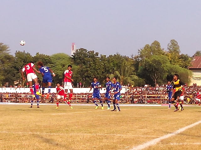FIFA friendly match between Bangladesh and Sri Lanka is held at Shamsul Huda Stadium in Jessore on Friday. Photo: Ehsan Ud Dowla