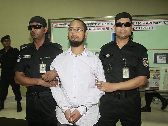 RAB arrested Shafiur Rahman Farabi, the key suspect in the killing of writer and blogger Avijit Roy. Photo: Sajid Hossain