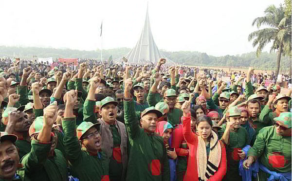 People flood the National Memorial premises at Savar near the capital city on Wednesday in celebration of Victory Day. Photo: Shahadat Parvez