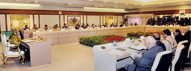 Prime minister Sheikh Hasina presides over the Cabinet meeting at the Prime Minister’s Office in Tejgaon, Dhaka on Monday.