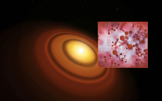 A handout photo released by the European Southern Observatory on 13 June, 2016 shows an artist's impression of the closest known protoplanetary disc, around the star TW Hydrae in the southern constellation of Hydra (The Female Watersnake). Photo: AFP