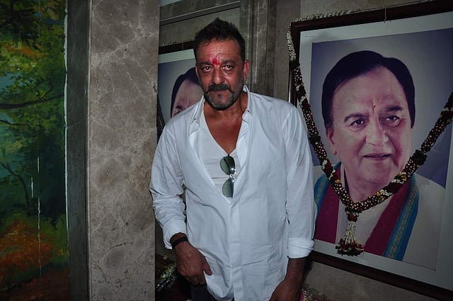 Actor Sanjay Dutt arriving at his home in Mumbai on February 25. Photo: IANS