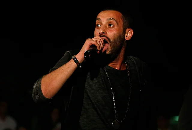 Arab-Israeli rapper Tamer Nafar performs on-stage during a festival in the northern Arab-Israeli town of Sakhnin. Photo: AFP