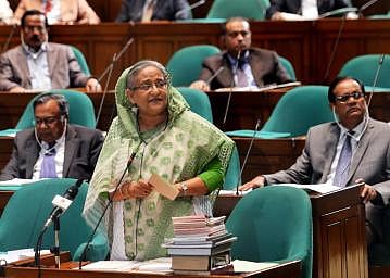 Prime minister Sheikh Hasina in Jatiya Sangsad. Photo: BSS