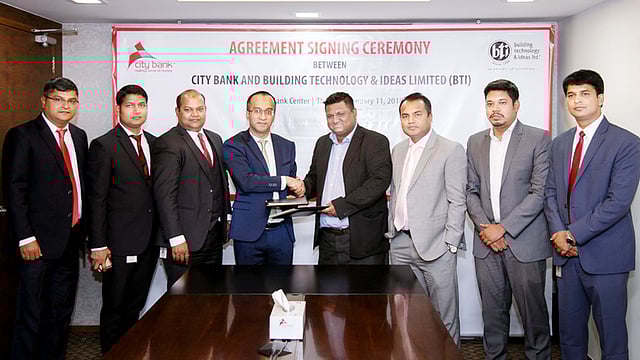 City Bank and BTI officials at the signing ceremony