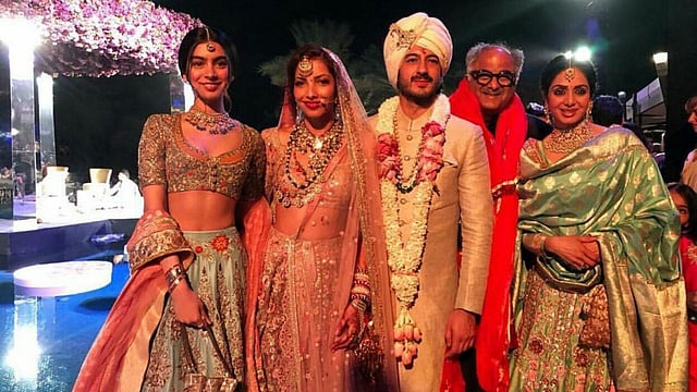 Sridevi went to Dubai to attend her nephew Mohit Marwah`s wedding. Sridevi shared this photo on her Twitter profile on 22 February.