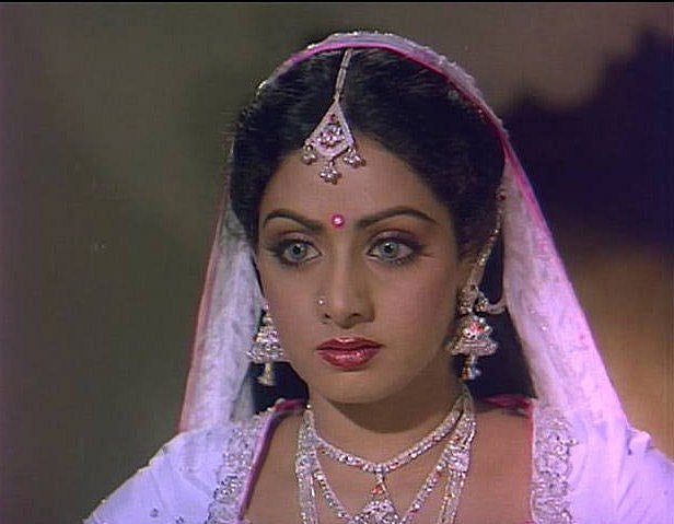 Her eyes in the film `Nagina` haunted the audience for years. Sridevi set an example of versatile acting by her role in `Nagina`.