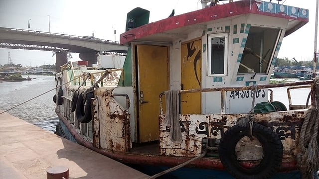 Waterbus waiting at Gabtoli landing station on Monday 28 May, 2018. Photo : Mushfique Wadud