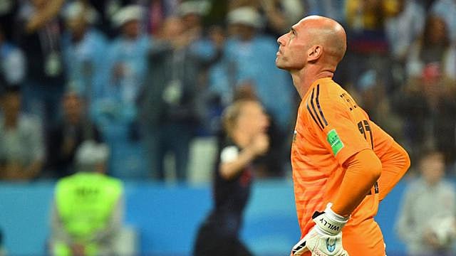Argentinia`s goalkeeper Wilfredo Caballero