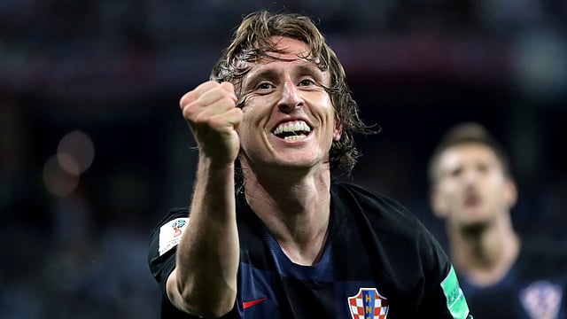 Croatia`s Luka Modric celebrates scoring their second goal in a Group D match against Argentina at Nizhny Novgorod Stadium, Nizhny Novgorod, Russia on 21 June 2018. Photo: Reuters