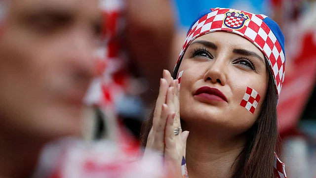 Croatia fan inside the stadium before the match. Photo: Reuters