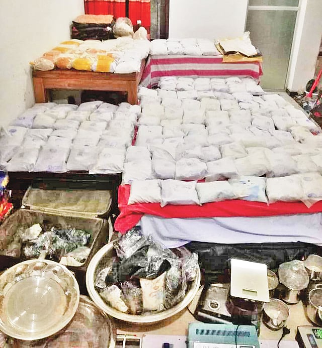 Heroin packets in a Colombo flat. Photo: Colleected