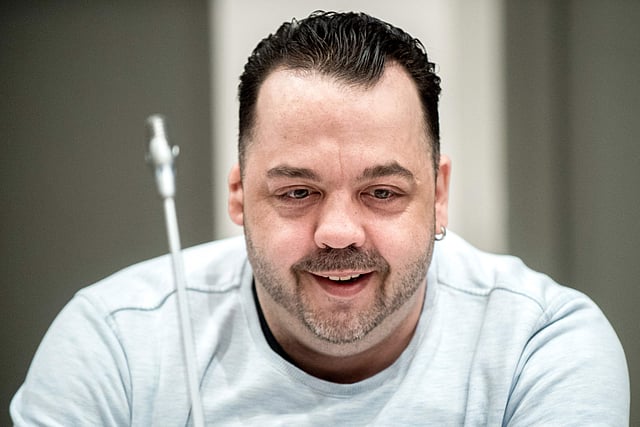 In this file photo taken on May 16, 2019 Former nurse Niels Hoegel, accused of killing more than 100 patients in his care, attends a hearing in his trial, in Oldenburg, northern Germany.