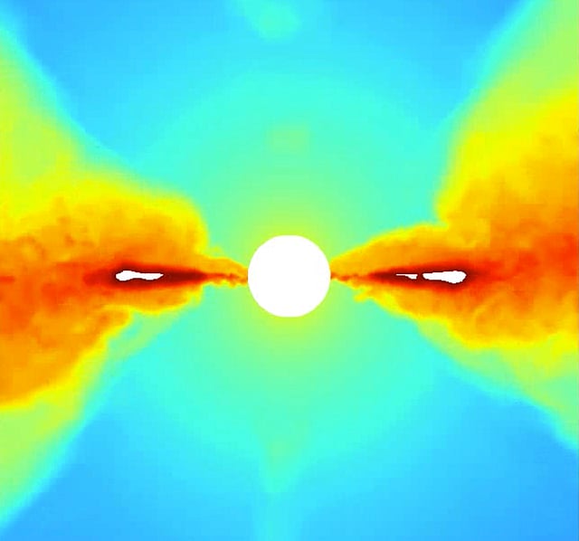 This handout photograph released by Northwestern University on 5 June, shows a black hole alignment as scientists on unveiled the most detailed simulation of a black hole yet seen, solving a mystery dating back more than four decades over how the star-devouring monsters consume matter. Photo: AFP