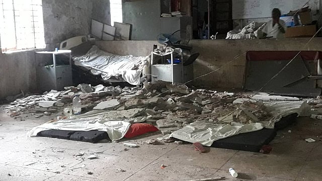 A five-year-old boy is wounded critically after the plaster falls on his head. Photo: UNB