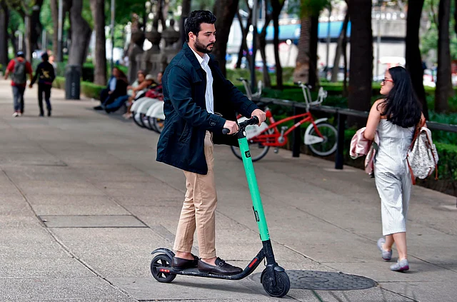 A man rides a rented electric scooter at Juarez neighbourhood in Mexico City on 2 July 2019. Photo: AFP How eco-friendly are electric scooters?
