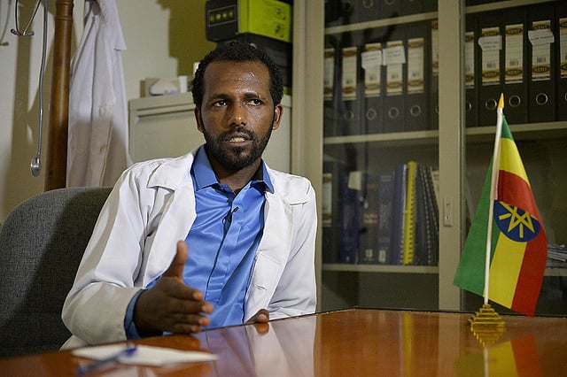 Welday Hagos, director of the Substance Rehabilitation Centre, the only facility in Ethiopia that offers long-term drug and alcohol addiction treatment, gives an interview to AFP in Mekele on 4 July 2019. Photo: AFP
