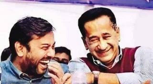 Dhaka South unit Jubo League president Ismail Hossain alias Samrat (L) and Jubo League chairman Omar Faruk Chowdhury. Photo: Collected