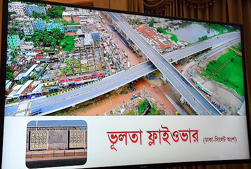 Prime minister Sheikh Hasina opens 1.2-km Bhulta flyover on Dhaka-Sylhet highway, Patia bypass road, Satkhira town bypass road, Aldi Bazar bridge, Banar bridge on Mymensingh-Gafargaon-Toak district highway and replacement of 13 bridges with permanent construction through a video conferencing at her official residence Ganobhaban.