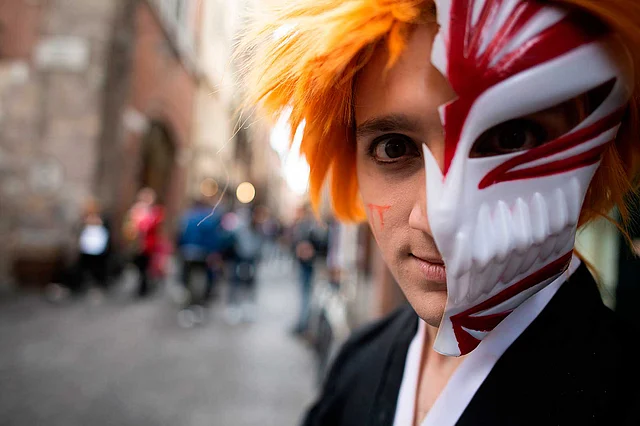 A cosplayer attends the Lucca Comics and games festival on 30 October, 2019 in Lucca. Photo: AFP