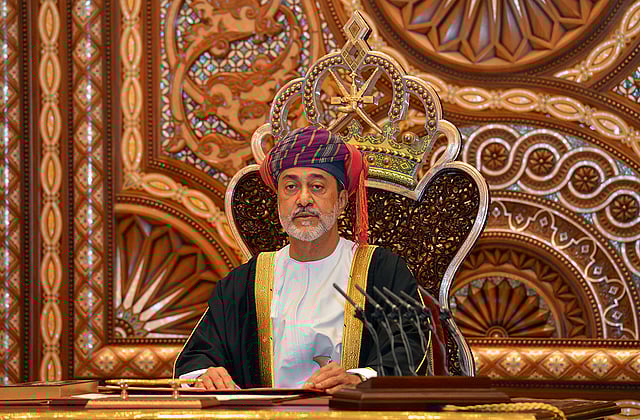 Sultan Haitham bin Tariq al-Said gives a speech after being sworn in before the royal family council in Muscat, Oman 11 January, 2020. Photo: Reuters