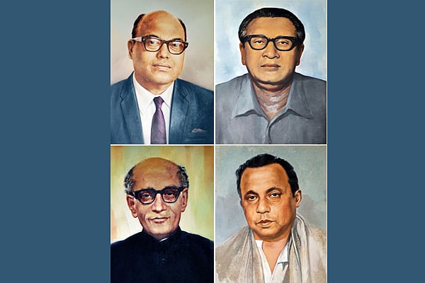 সৈয়দ নজরুল ইসলাম, তাজউদ্দীন আহমদ,এম মনসুর আলী ও এএইচএম কামরুজ্জামান