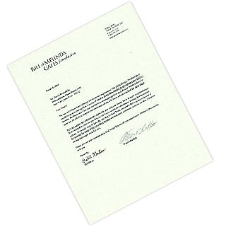 ডেভিড রক ফেলারকে লেখা বিল গেটস ও ওয়ারেন বাফেটের চিঠি