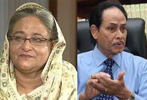 প্রধানমন্ত্রী শেখ হাসিনা ও পার্টির চেয়ারম্যান এইচ এম এরশাদ।