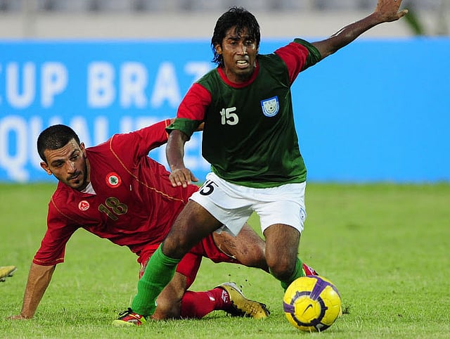 লেবাননের বিপক্ষে ২০১১ সালে ২-০ গোলে জয়ই বিশ্বকাপ বাছাইয়ে এ যাবত্কালে বাংলাদেশের সেরা সাফল্য। ছবি: এএফপি