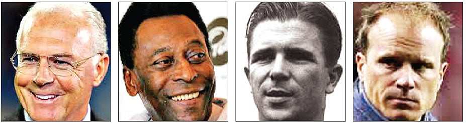 ফ্রাঞ্জ বেকেনবাওয়ার কাইজার, পেলে  ও লেই, ফেরেঙ্ক পুসকাস  দ্য গ্যালোপিং মেজর, ডেনিস বার্গক্যাম্প  নন ফ্লাইং ডাচম্যান