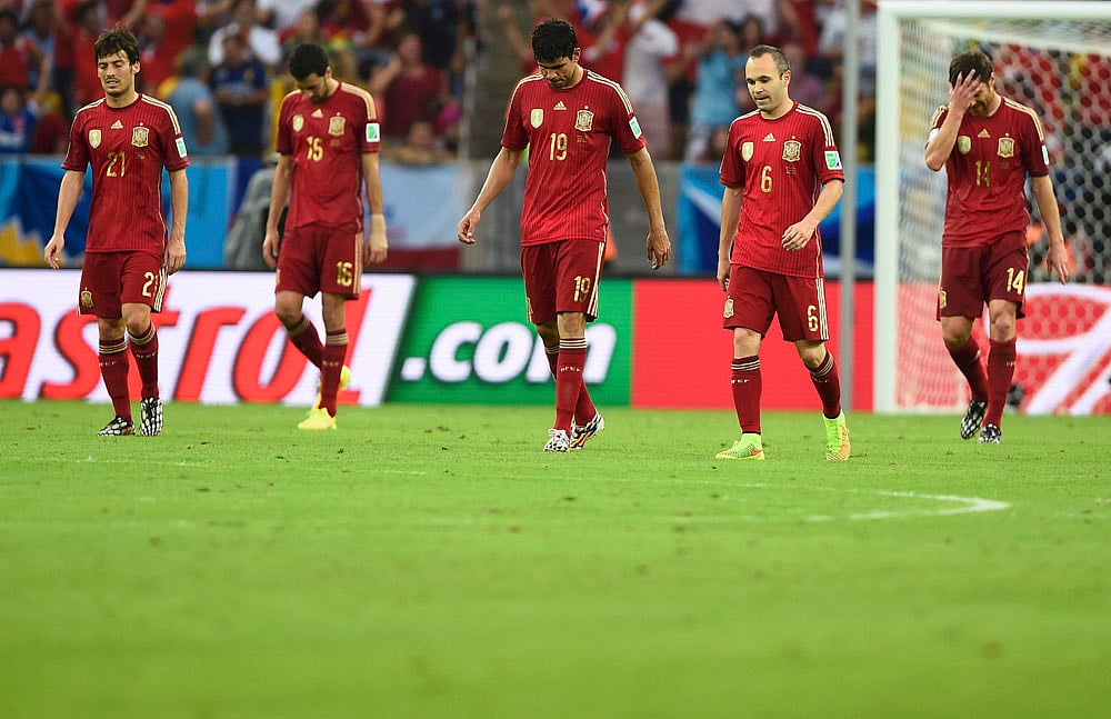 স্পেনের বিদায় এবারের বিশ্বকাপের সবচেয়ে বড় ঘটনা ছবি: রয়টার্স