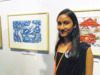 নিজের আঁকা এই ‘পাখি-গাড়ি’ই জাপান থেকে রৌপ্যপদক এনে দিয়েছে ঐশ্বর্যকে