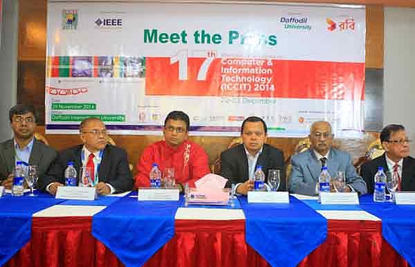 তথ্যপ্রযুক্তিভিত্তিক বড় ধরনের আয়োজন আইসিসিআইটির সংবাদ সম্মেলনে উপস্থিত ছিলেন রবির প্রধান নির্বাহী সুপুন বীরাসিংহে ও ড্যাফোডিল বিশ্ববিদ্যালয়ের চেয়ারম্যান মো. সবুর খানসহ অন্যরা।