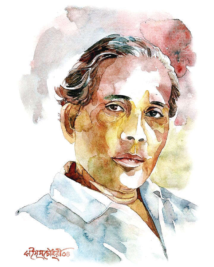 জয়নুল আবেদিন (২৯ ডিসেম্বর ১৯১৪—২৮ মে ১৯৭৬), প্রতিকৃতি: কাইয়ুম চৌধুরী