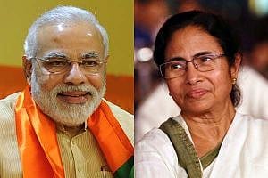 নরেন্দ্র মোদি ও মমতা বন্দ্যোপাধ্যায়