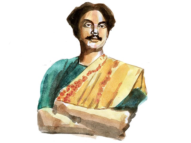 কাজী নজরুল ইসলাম (১১ জ্যৈষ্ঠ ১৩০৬—১২ ভাদ্র ১৩৮৩), প্রতিকৃতি: মাসুক হেলাল