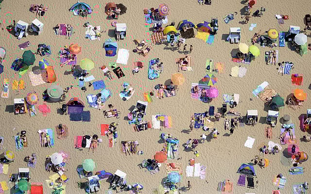 তীব্র গরম থেকে স্বস্তি পেতে জার্মানির বার্লিনে ওয়ানসি লেকের ধারে শুয়ে আছে অসংখ্য মানুষ। ছবি: এএফপি