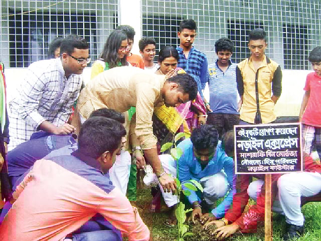 নড়াইলে কদম ফুলের গাছ লাগান জাতীয় ক্রিকেট (ওয়ানডে) দলের অধিনায়ক মাশরাফি বিন মুর্তজা