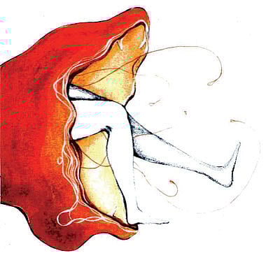 প্রদর্শনীতে স্থান প​াওয়া একটি চিত্রকর্ম