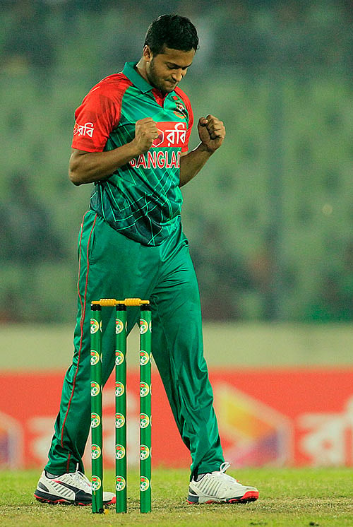 অবশেষে সাকিবের পাঁচ উইকেট। ছবি: প্রথম আলো