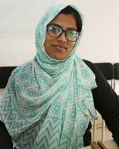 প্রথম আলো কার্যালয়ে আয়শা সিদ্দিকা। শোনালেন তাঁর জীবনের গল্প। ছবি: জাহিদুল করিম